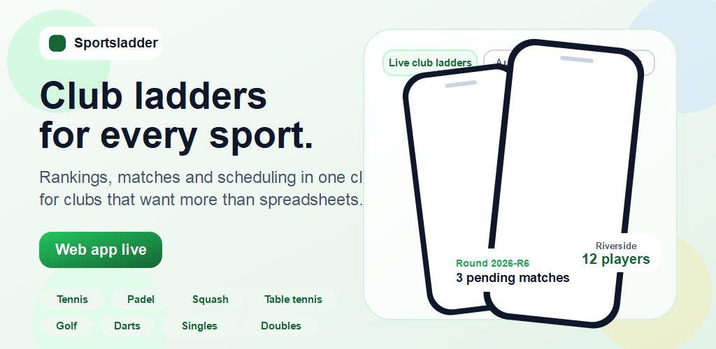 Ladder Competitor Sportsladder | Club ladder competition app for rankings, rounds and results